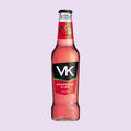 275ml glass bottle of VK Strawberry & Lime alcopop with vodka & fruit juice.