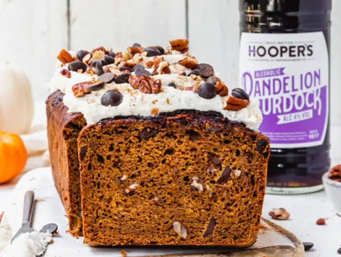 Hooper’s Alcoholic Dandelion & Burdock Vegan Chocolate Chip Pumpkin Loaf
