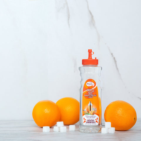 Master of mixes cocktail essentials triple sec syrup, perfect for making cocktails and mocktails. 