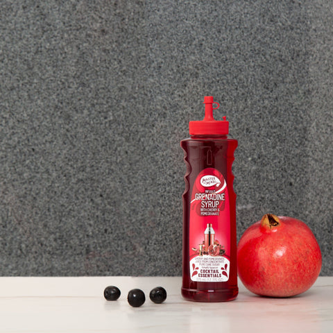 Master of mixes cocktail essentials grenadine syrup, perfect for making cocktails and mocktails. 