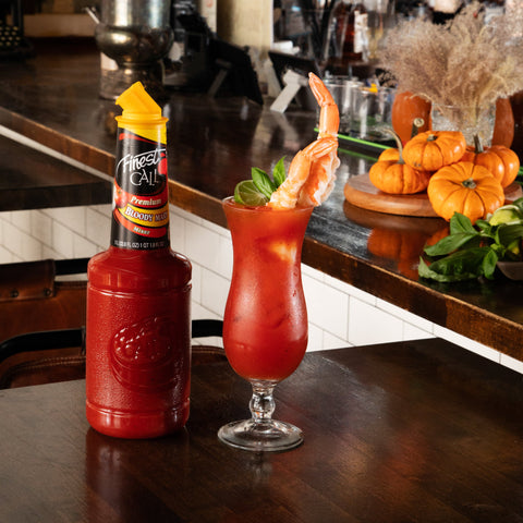 A Bloody Mary cocktail that's been made using Finest Call's premium bloody Mary mixer. 