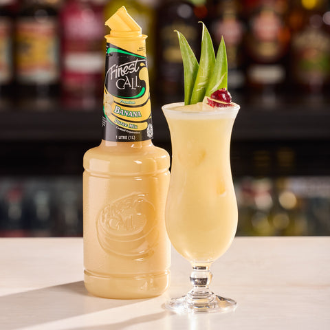 A banana cocktail that's been made with Finest call banana syrup, perfect for making cocktail, mocktails and milkshakes. 