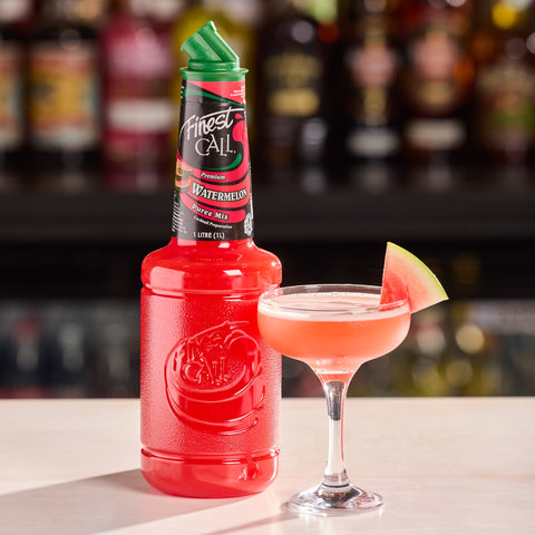 A watermelon cocktail that's been made using Finest Call premium watermelon puree mix. 