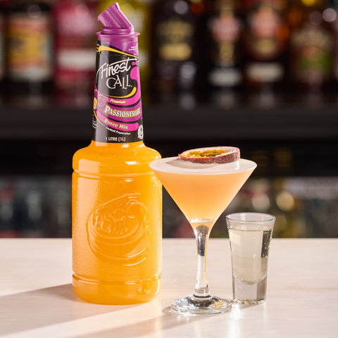 A passionfruit martini made with Finest Call's premium passionfruit puree mix.