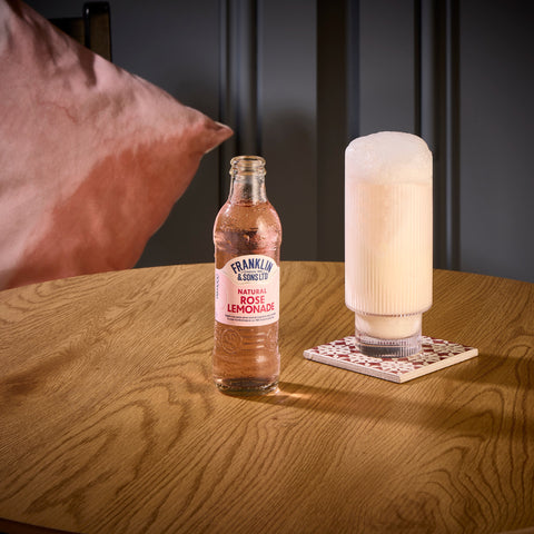 A bottle of Franklin & Sons natural rose lemonade, a premium soft drink. 