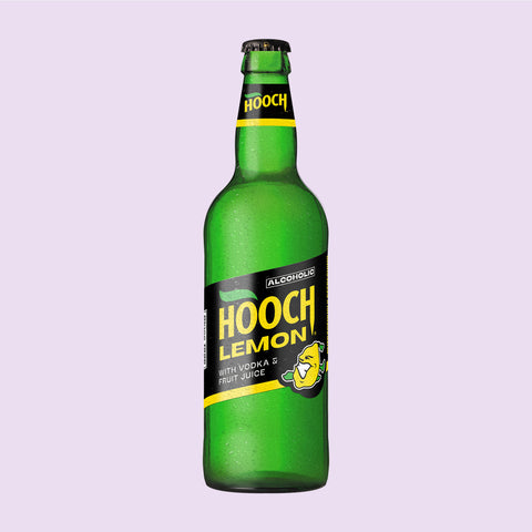 A 500ml bottle of Lemon Hooch, a ready to drink alcopop made with vodka and fruit juices. 