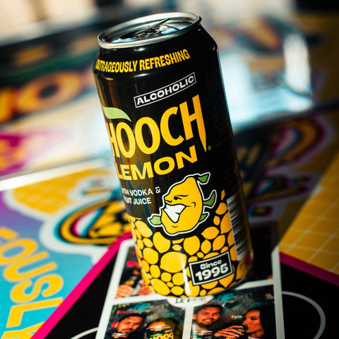 A can of Lemon Hooch, a premixed vodka alcopop. 