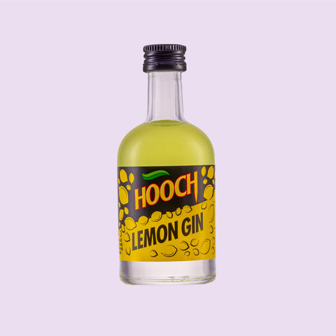 Miniature bottle of Hooch spirit, lemon gin, the bottle contains a double shot. 