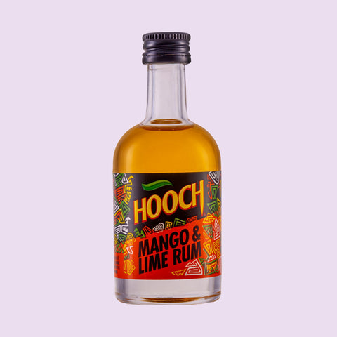 Miniature bottle of Hooch spirit mango & lime rum, the bottle contains a double shot. 