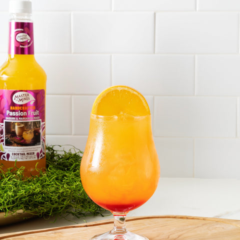 MOM passion fruit cocktail mixer in glass