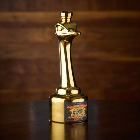 Gold Ostrich limited edition bottle of Shanky's Whip. 