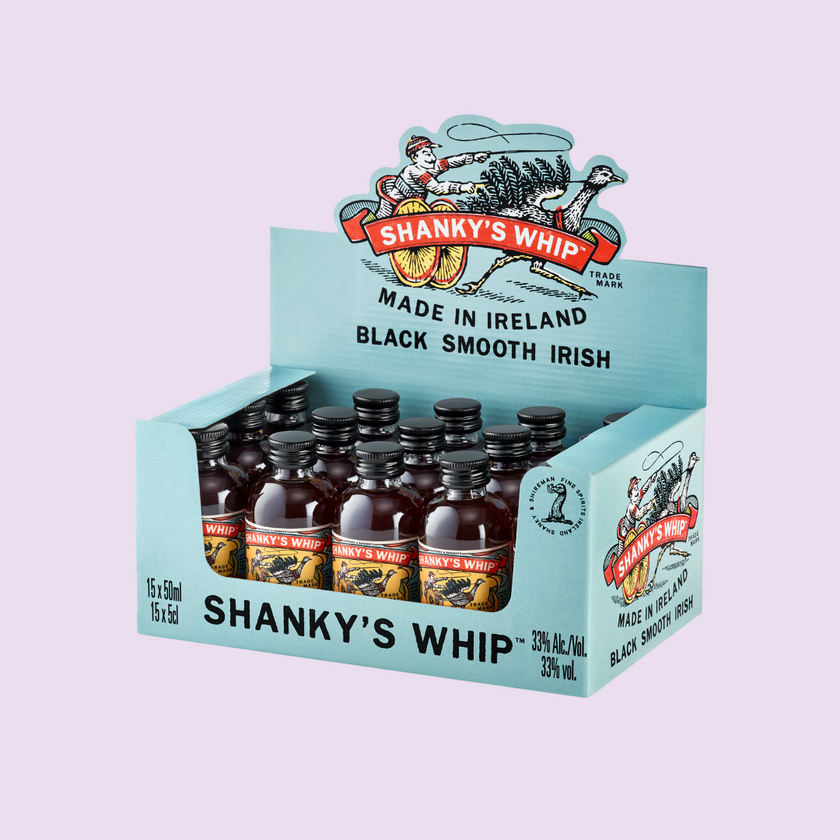 Shanky's Whip Irish Whiskey with 4 Little Glasses