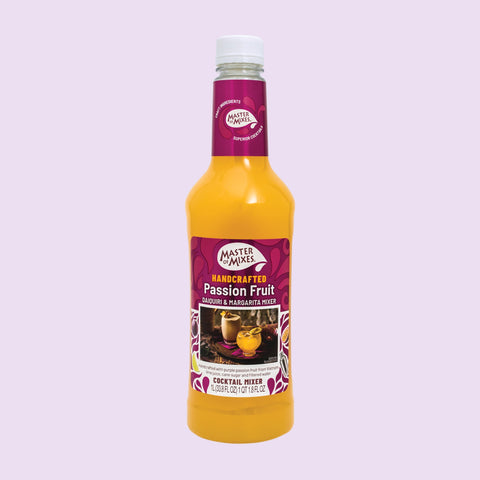 Bottle of MOM passion fruit cocktail mixer