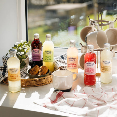 FS glass bottle mix in windowsill 