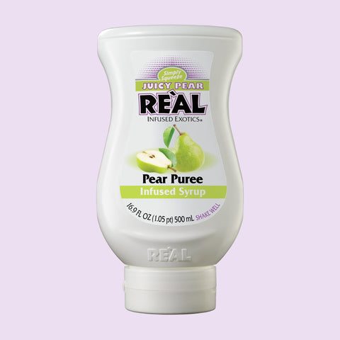 Real Pear Puree Infused Syrup, Real syrups are perfect for cooking & baking, making cocktails or mocktails and dirty sodas. 
