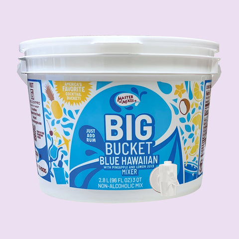 Master Of Mixes Big Bucket Blue Hawaiian with pineapple and lemon juice mixer.