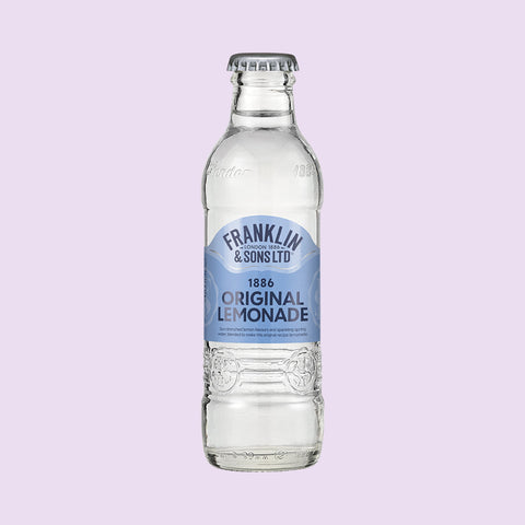 A bottle of Franklin & Sons 1886 original lemonade, a premium soft drink. 