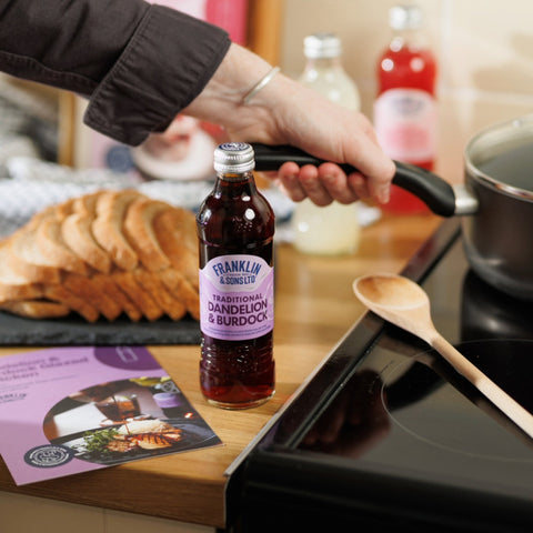FS glass bottle in kitchen