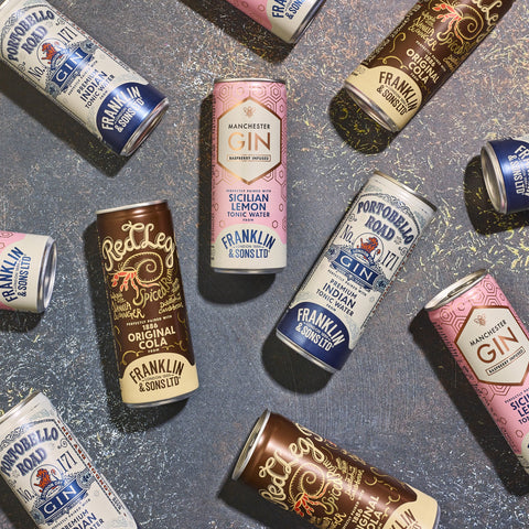 Franklin & Sons & spirits ready to drink, premixed cans. 