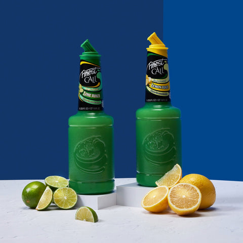 Finest Call Single pressed lemon juice and lime juice with lemons and limes