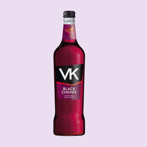 70cl glass bottle of VK Black Cherry alcopop with vodka and fruit juice
