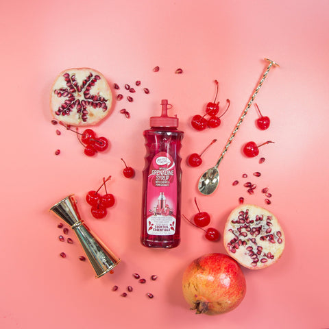 Master of mixes cocktail essentials grenadine syrup, perfect for making cocktails and mocktails. 