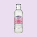 A bottle of Franklin & Sons rhubarb & hibiscus tonic water, a premium mixer. 