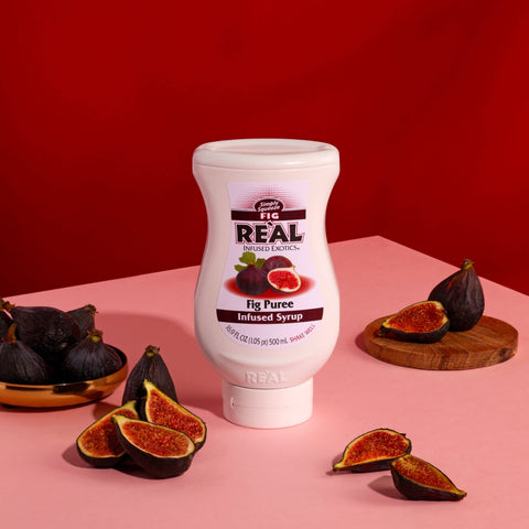 A bottle of Re'al Fig Puree Infused Syrup. 