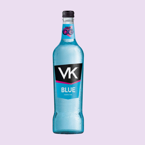 70cl glass bottle of VK Blue alcopop vodka mix