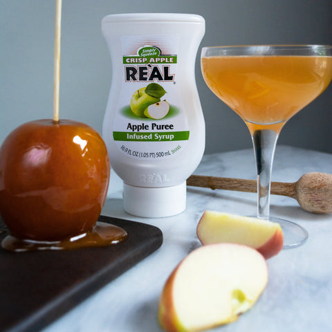 An apple cocktail made using Re'al Crisp Apple Puree Infused Syrup. 