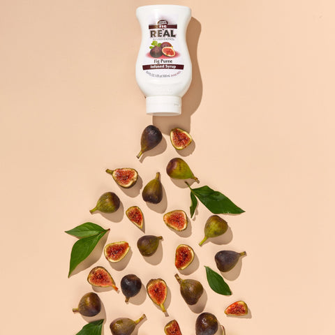 A bottle of Re'al Fig Puree Infused Syrup. 