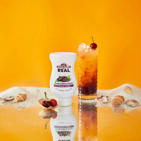 Real cherry syrup in drink 