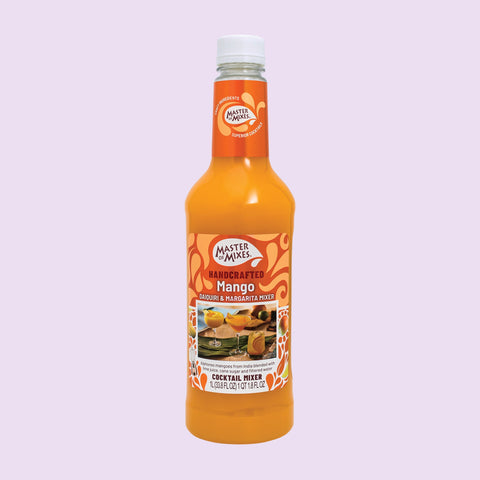 1L bottle of Master Of Mixes Handcrafted Mango Daiquiri and Margarita Mixer.