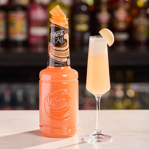 A cocktail that's been made with Finest Call's premium white peach puree mix. 