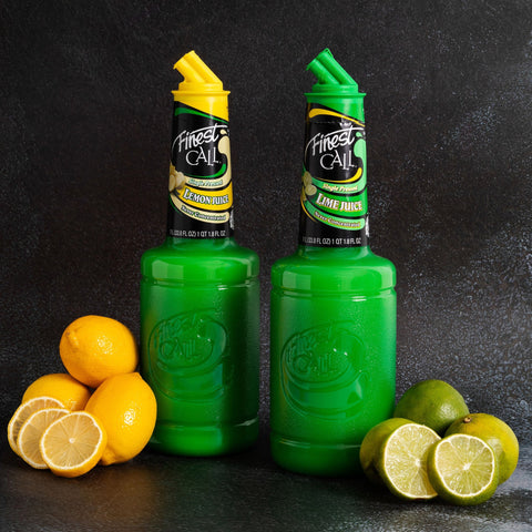 Finest Call Single pressed lemon juice and lime juice with lemons and limes
