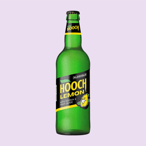 A 500ml bottle of Lemon Hooch, a ready to drink alcopop made with vodka and fruit juices. 