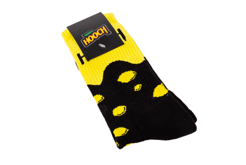 Hooch branded lemon socks. 