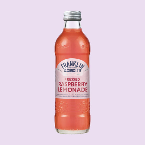 A bottle of Franklin & Sons raspberry lemonade, a premium soft drink. 