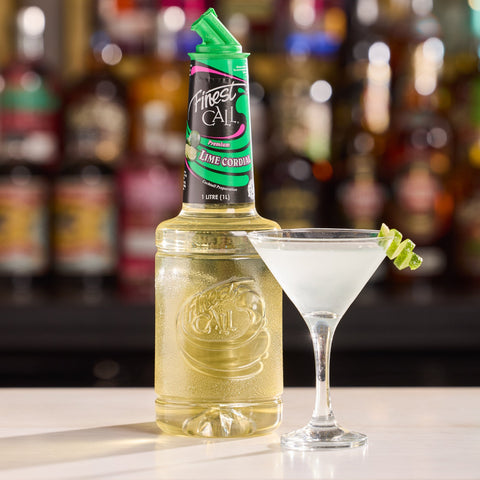 A cocktail made with Finest Call's premium lime cordial. 