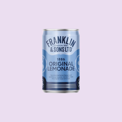 A can of Franklin & Sons 1886 original lemonade, a premium soft drink. 