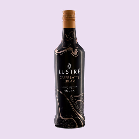 A bottle of LUSTRE Caffe Latte vegan Cream Liqueur with vodka, that's a perfect drink for easy shots. 