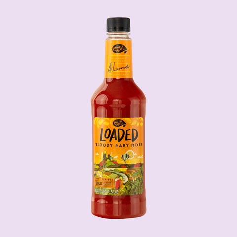 1L bottle of Master Of Mixes Loaded Bloody Mary Mixer with award-winning chef Anthony Lamas.