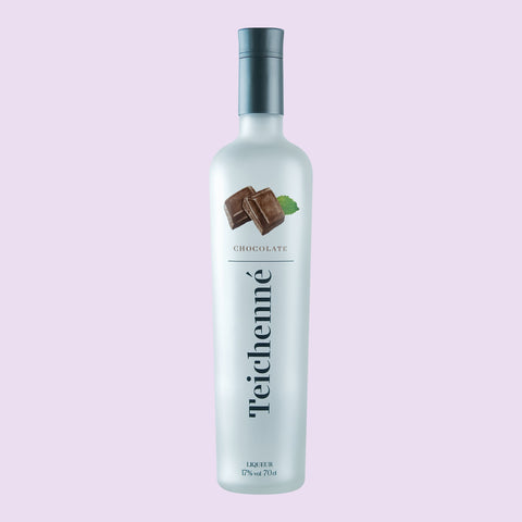 A bottle of Teichenné Chocolate Schnapps Liqueur, perfect for making cocktails or as easy shots. 