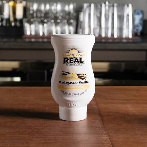 A bottle of Reál Madagascar Vanilla Infused Syrup. 