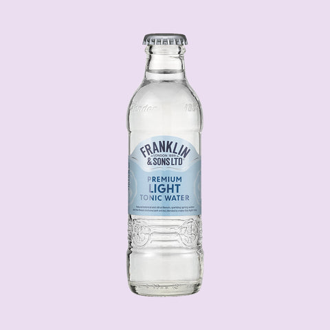 A bottle of Franklin & Sons premium light tonic water. 