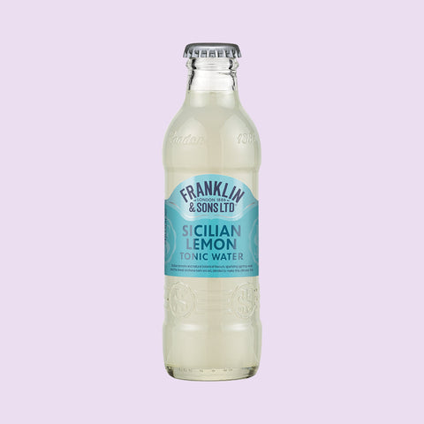 A bottle of Franklin & Sons Sicilian lemon tonic water, a premium mixer. 