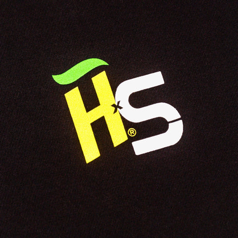 Closeup of the Hooch x SALT collob t-shirt. 