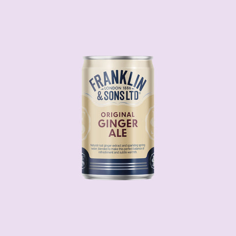 A can of Franklin & Sons Original Ginger Ale, a premium soft drink. 
