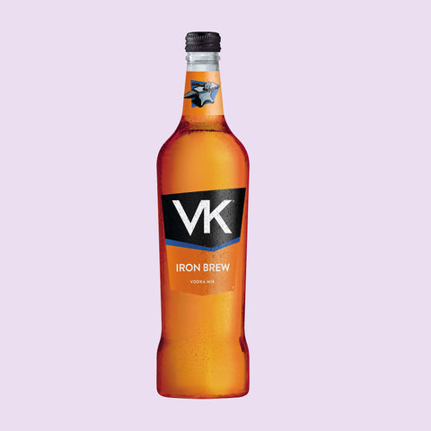 70cl glass bottle of VK Iron Brew Vodka Mix