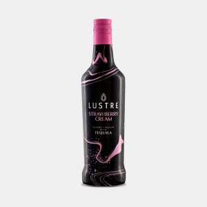 Good Time In | Creamy liqueur in strawberry cream flavour, product image in a black designed bottle.